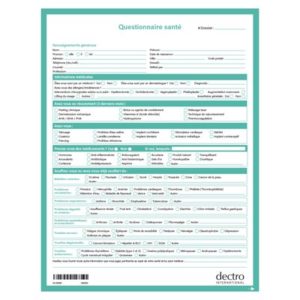 Questionnaire Santé (lot de 50)